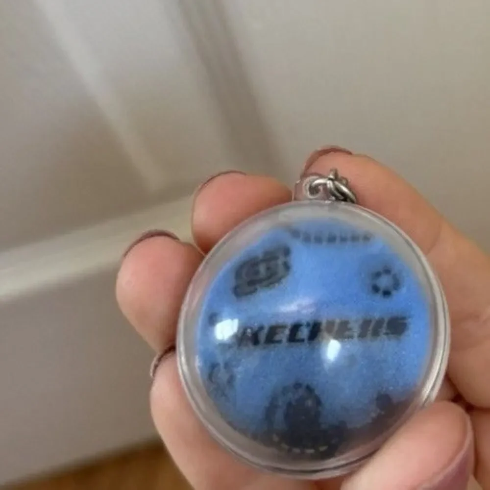 Rare Vintage Blue SKETCHERS Shoes Key Chain Sand Ball Keychain Charm